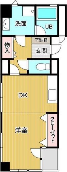 サンローズ本町(1DK/4階)の間取り写真