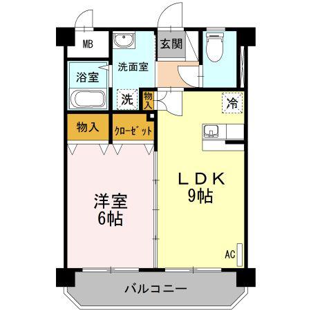 チェリーブラッサム(1LDK/3階)の間取り写真