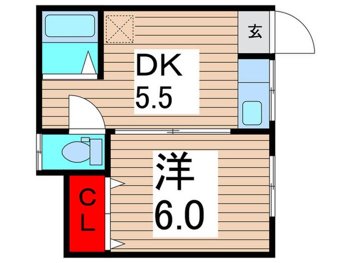 北村荘(1DK/1階)の間取り写真