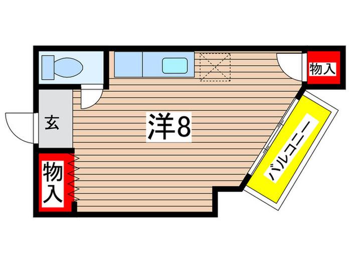 浅井ビル(ワンルーム/4階)の間取り写真