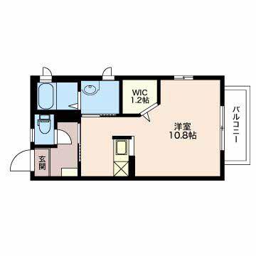 CASA FIGLIA(ワンルーム/2階)の間取り写真