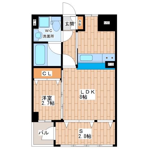 ウエストRITZ巽(1SLDK/2階)の間取り写真