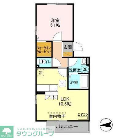 ヴィル クレール(1LDK/1階)の間取り写真