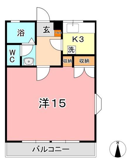 ブールブランシュB棟(1K/1階)の間取り写真