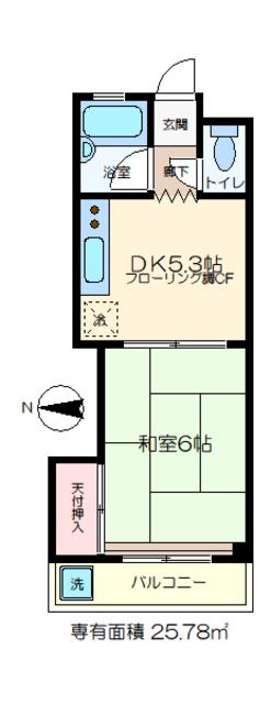 BELLE MAISON(1DK/2階)の間取り写真