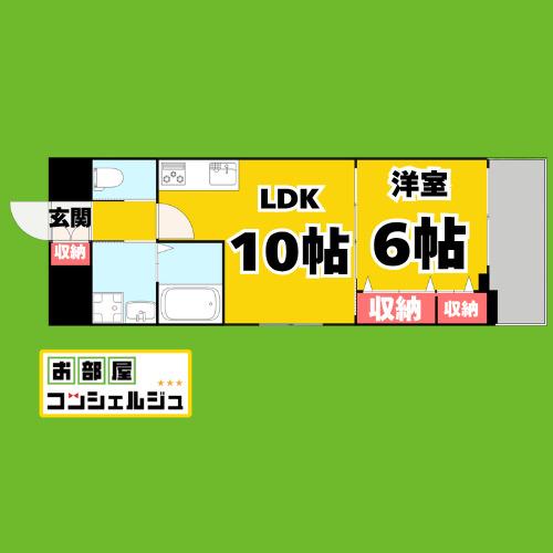 D&DESIGNレジデンス鶴舞(1LDK/7階)の間取り写真