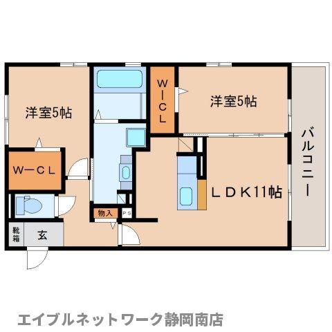 リヴェール(2LDK/3階)の間取り写真