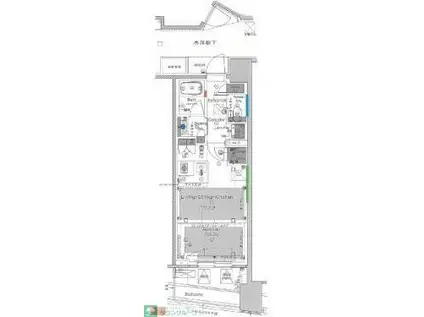 プラウド渋谷東(1LDK/8階)の間取り写真