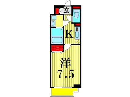 アーバンパーク梅島(1K/4階)の間取り写真