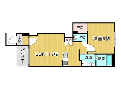 川西市南花屋敷2丁目アパート(1LDK/1階)の間取り写真