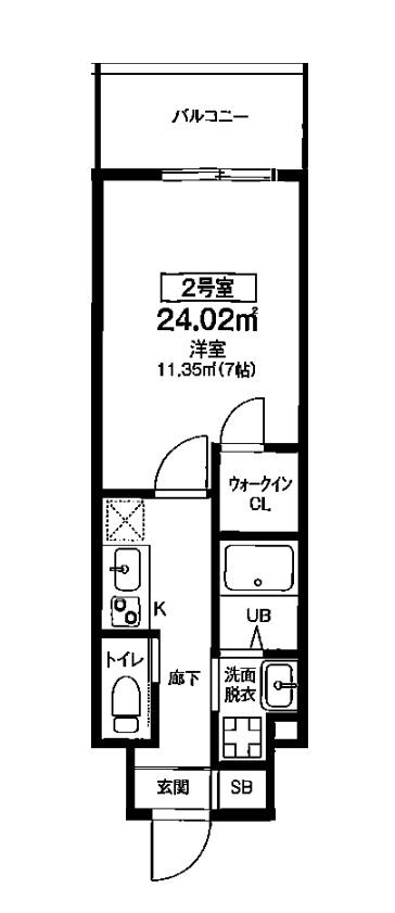 ビガーポリス405同心III(1K/8階)の間取り写真