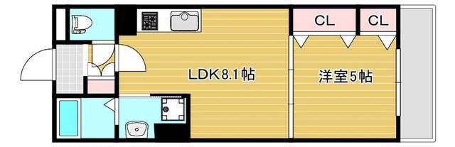 セレニティ豊川A棟(1LDK/2階)の間取り写真