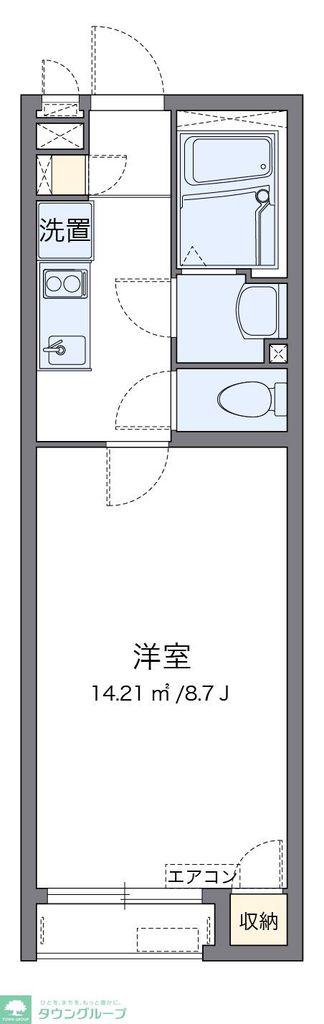 クレイノNISHIGAIIV(1K/2階)の間取り写真