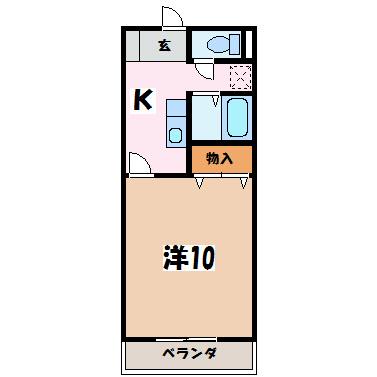リトルベア並柳(1K/3階)の間取り写真