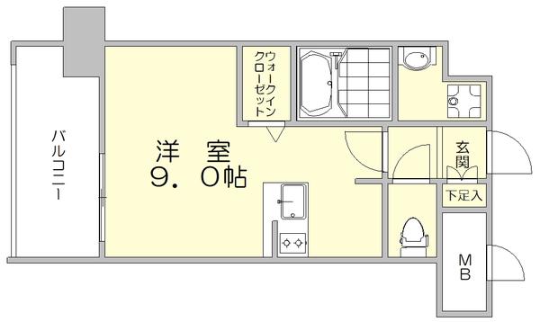 エンクレスト博多駅南FIT(ワンルーム/5階)の間取り写真