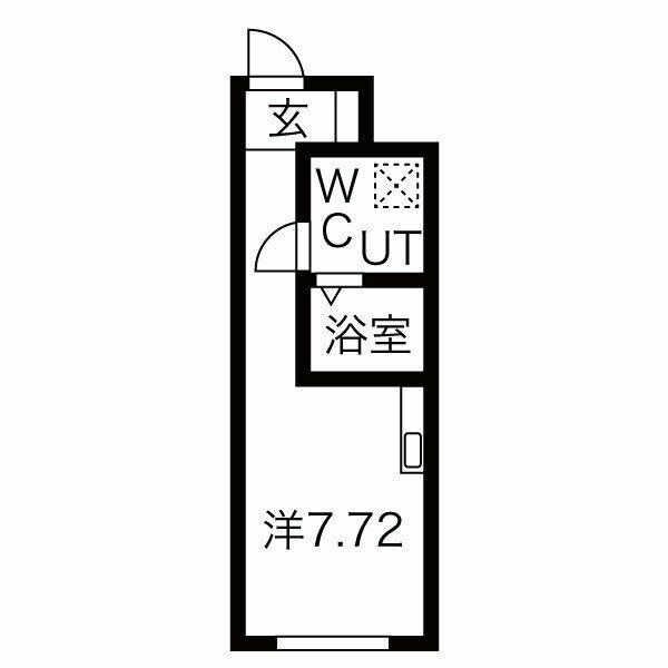 ディスティーノ野一色(ワンルーム/B1階)の間取り写真