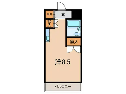 サニーハイツ(ワンルーム/2階)の間取り写真