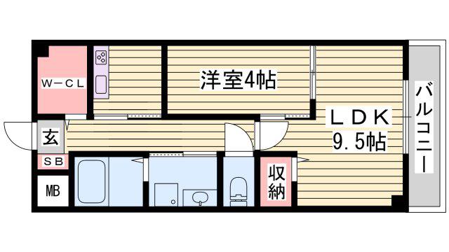 グレースコート(1LDK/1階)の間取り写真