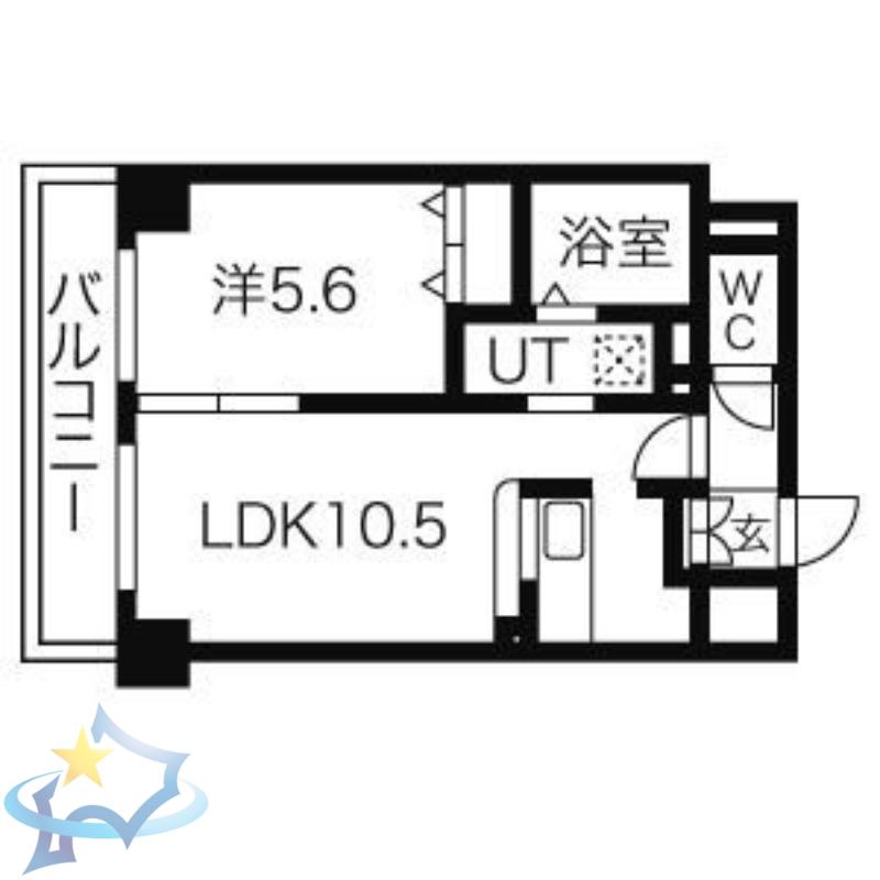 ゾネ医大キャンパス前(1LDK/4階)の間取り写真