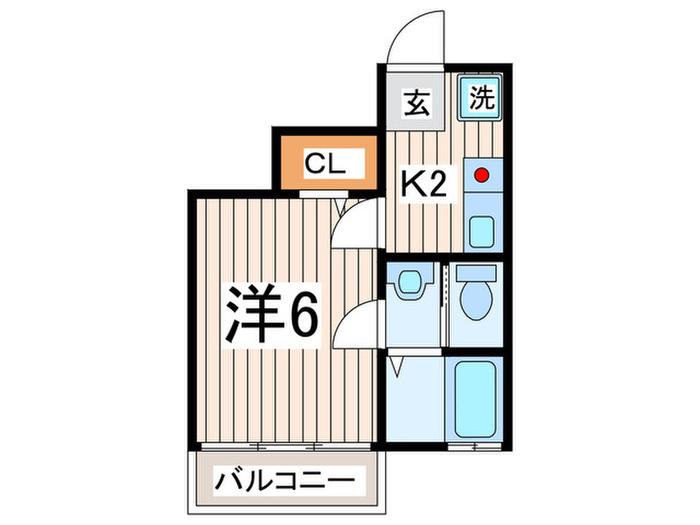グランパスコート(1K/1階)の間取り写真