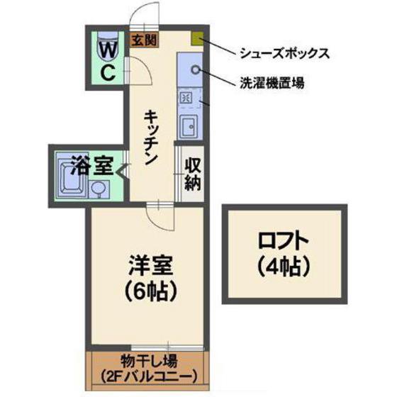 ラルグス(1K/1階)の間取り写真