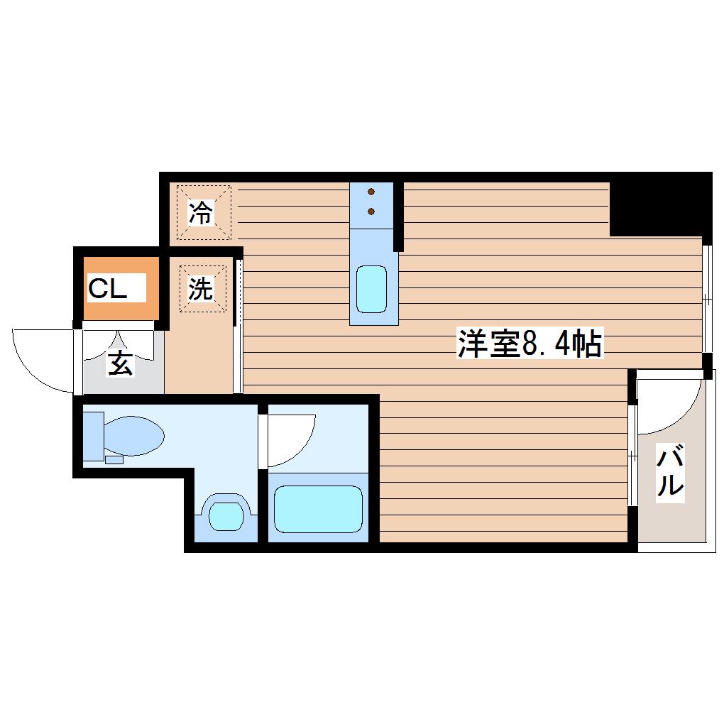 KDXレジデンス仙台駅東(ワンルーム/9階)の間取り写真
