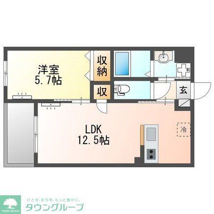 サンジュ(1LDK/2階)の間取り写真