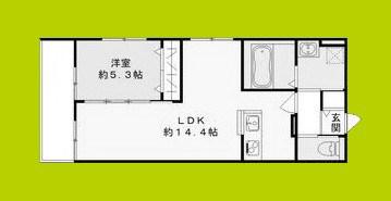 CASA PINO SOLO(1LDK/3階)の間取り写真