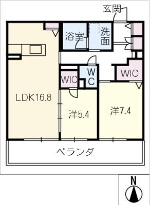 ルジェンド(2LDK/2階)の間取り写真