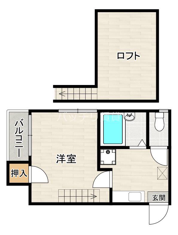プリマヴェーラ南福岡(1K/1階)の間取り写真