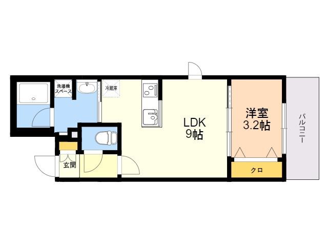 アトリオフラッツ高宮(1LDK/2階)の間取り写真