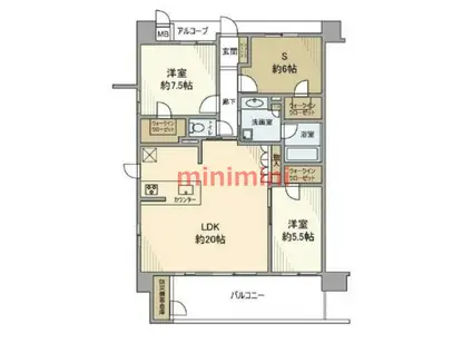 レ・ジェイド高槻南松原BRIGHT(3LDK/3階)の間取り写真