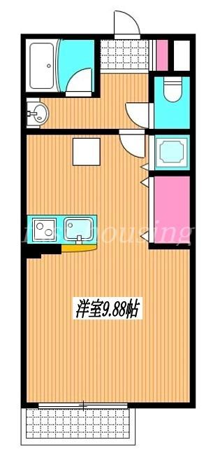 シャルマンハイツII(ワンルーム/1階)の間取り写真