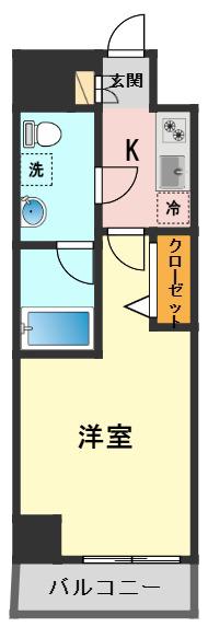 ラフィスタ新小岩(1K/2階)の間取り写真