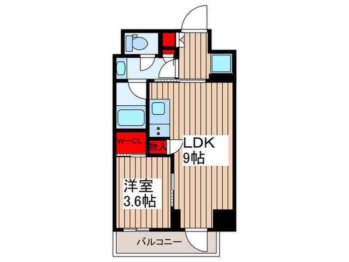 ザ・パークハビオ蕨(1LDK/10階)の間取り写真