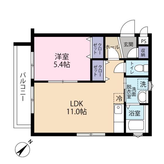 パールハイツ青葉台(1LDK/3階)の間取り写真