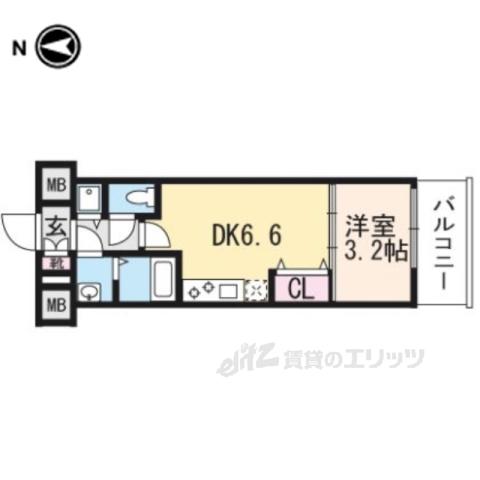 THEGARNETMILLENNIUMK(1DK/5階)の間取り写真