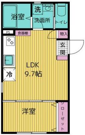 FELICITA平和台(1LDK/3階)の間取り写真