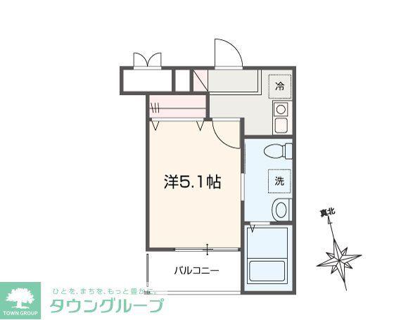 MELLAS川口(1K/1階)の間取り写真