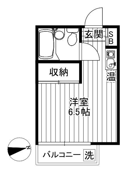 マメゾン羽根木(ワンルーム/2階)の間取り写真