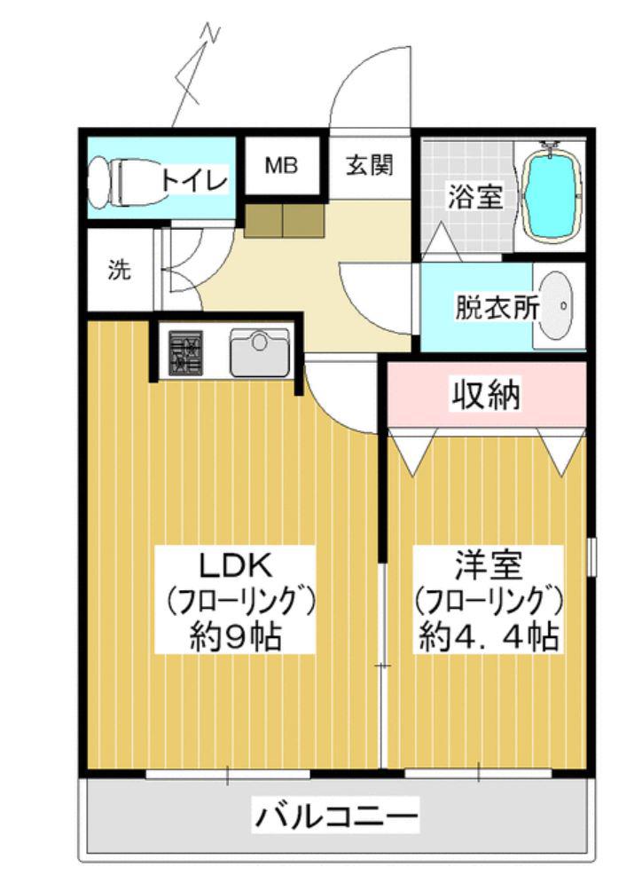 CLOUD2(1LDK/3階)の間取り写真
