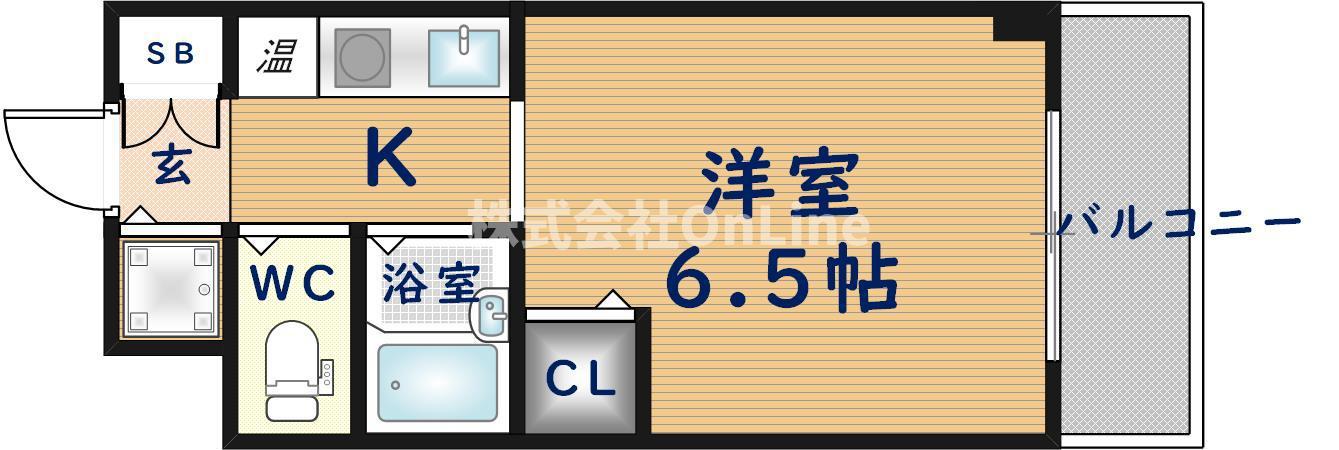 ロイヤルアーク八戸ノ里(1K/4階)の間取り写真