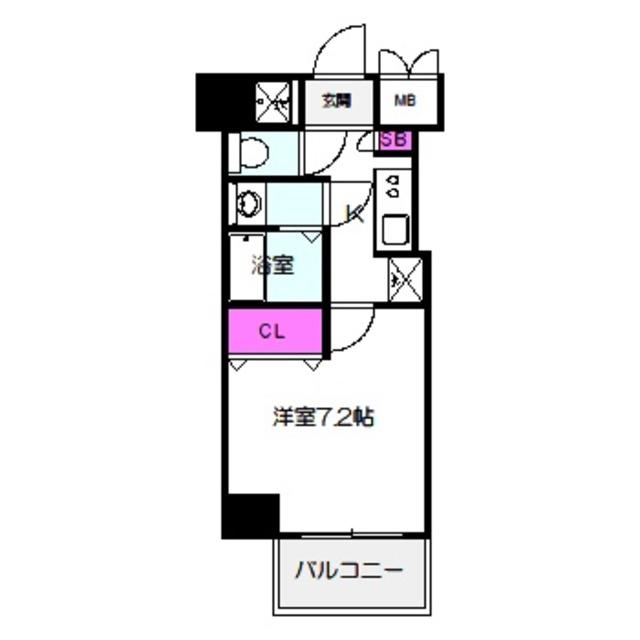 S-RESIDENCE緑橋駅前(1K/8階)の間取り写真