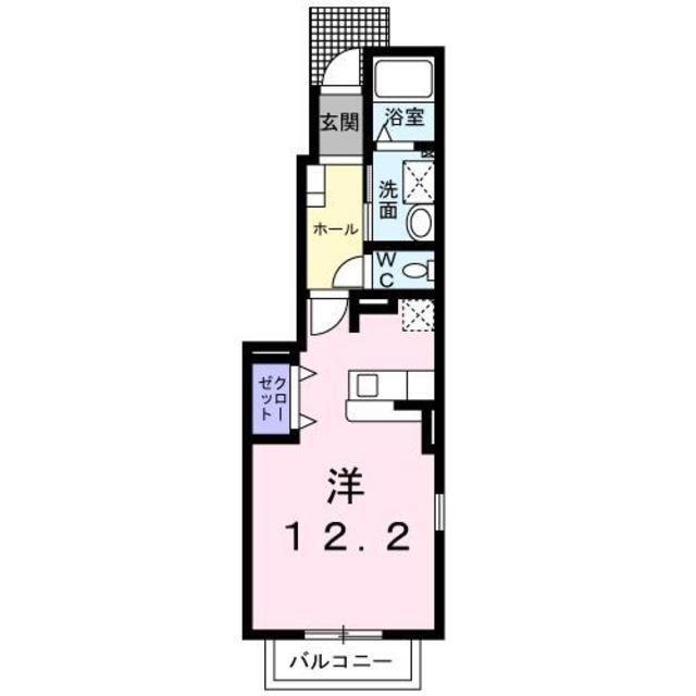 グリーンヒルズ寿(ワンルーム/1階)の間取り写真
