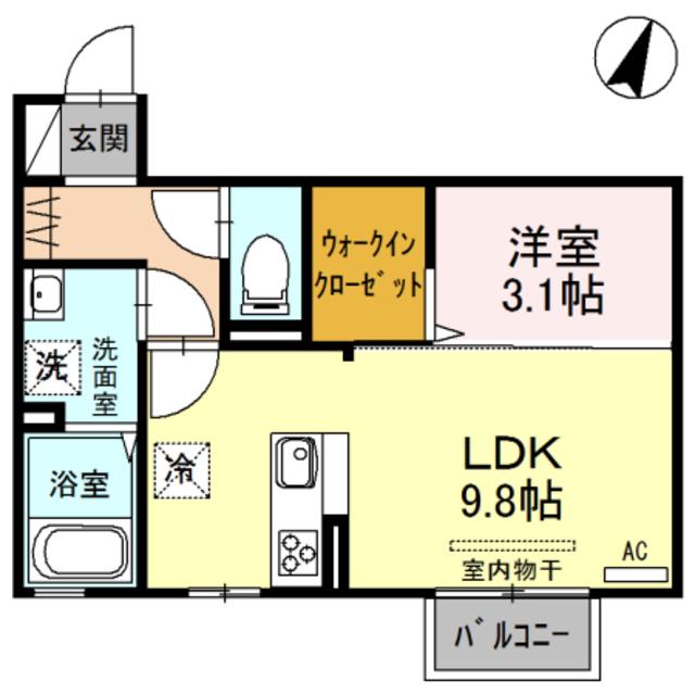 マーベラス(1LDK/2階)の間取り写真
