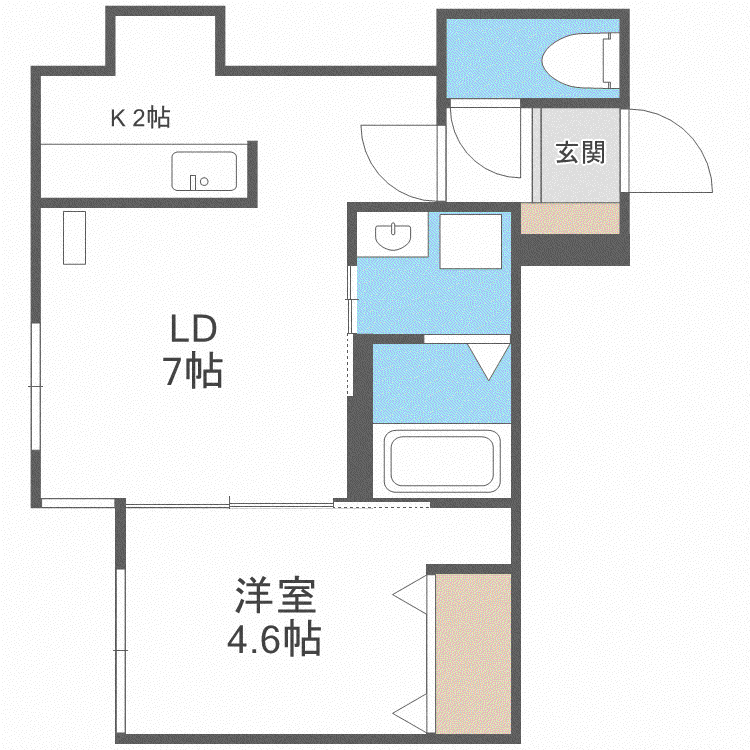 DIO GRACIA医大前(1LDK/3階)の間取り写真