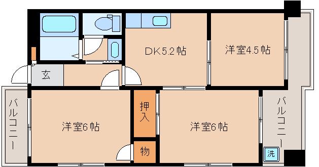 兵庫駅前ガーデンハイツ(3DK/3階)の間取り写真