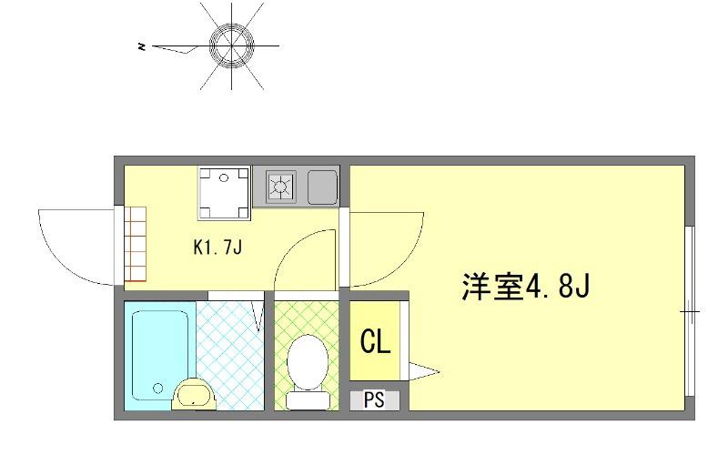フォルトゥーナ梅島(1K/2階)の間取り写真
