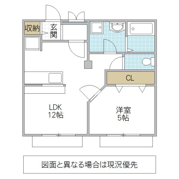 レジデンスみやま F棟(1LDK/2階)の間取り写真