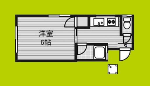 関本マンション(1K/5階)の間取り写真